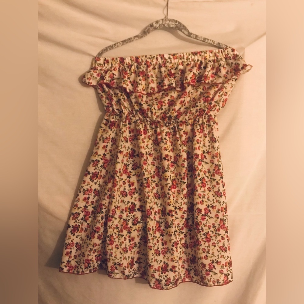 Vintage Jung Kim USA Long Floral Off Shoulder Blouse Size Large